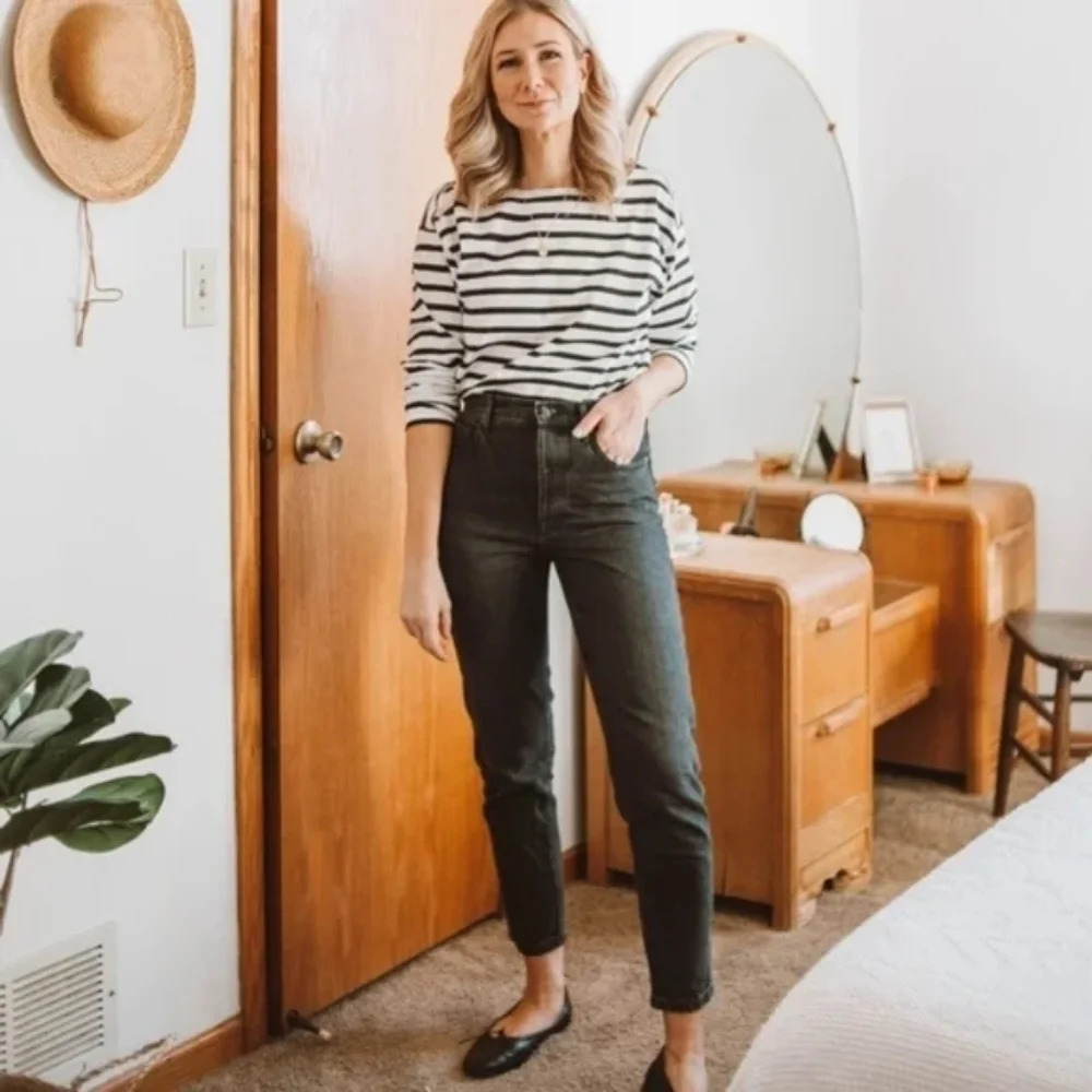 Everlane Jeans Ankle High Waisted Straight Leg Denim Black Size 28 - Picture 2 of 11